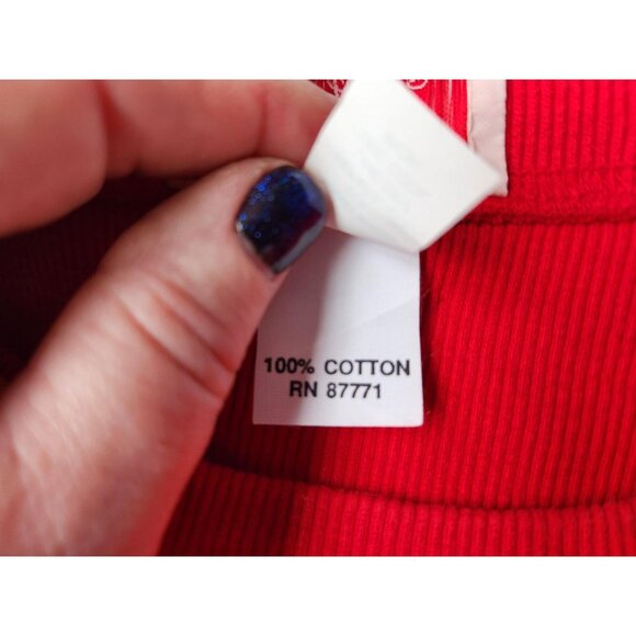 Vintage 80s 90s Red Cropped Baseball Sweatshirt Small Cotton Home Run Graphic To - Picture 8 of 8